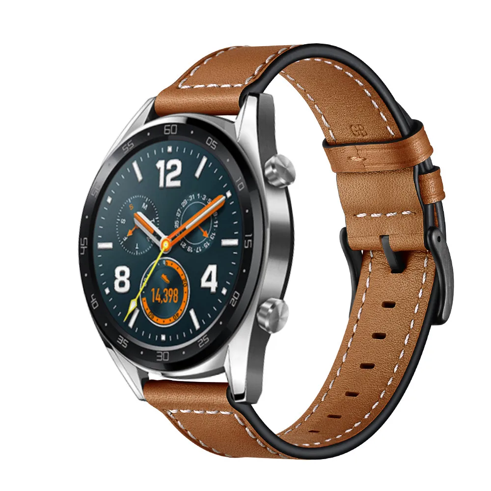 Ремешок кожаный для наручных часов Huawei watch GT спортивный сменный Браслет Samsung Gear S3