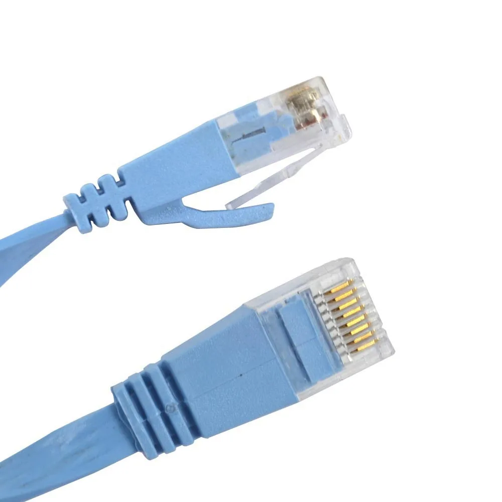 2017 высокое качество Небесно Голубой 15 м CAT6 плоский UTP Ethernet сетевой кабель RJ45 патч