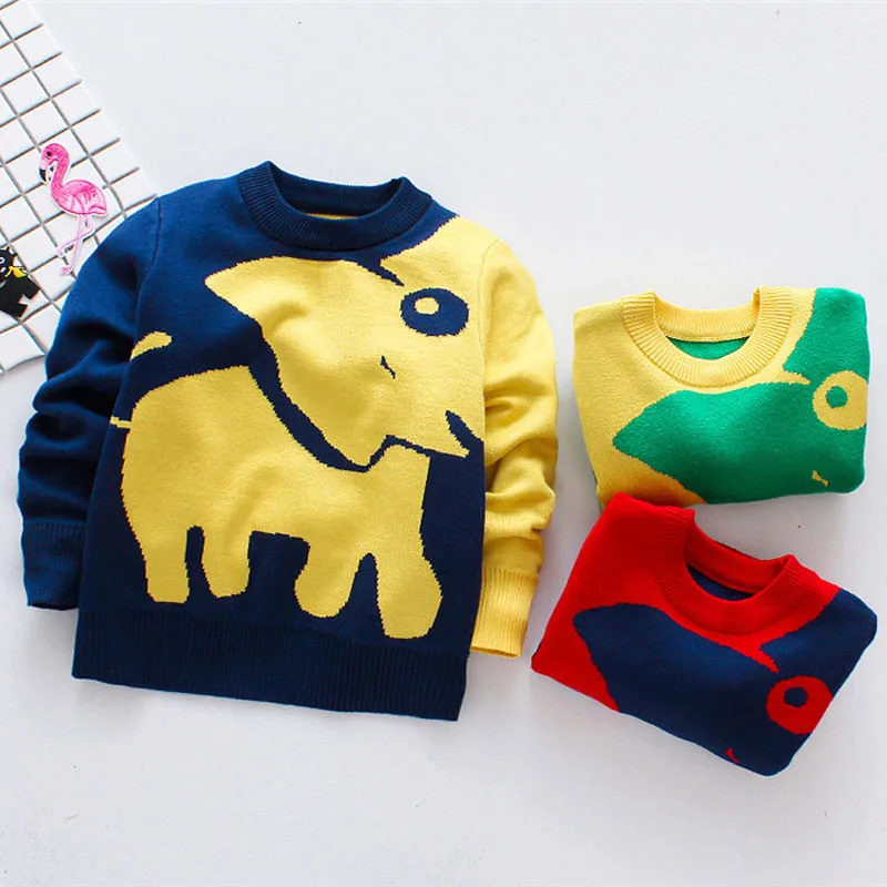 Свитера для маленьких мальчиков 2018 со звездами зимние свитера с круглым вырезом