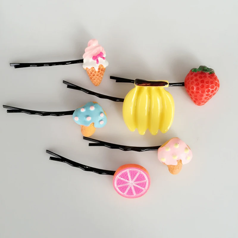 10 PCS/Set Cartoon Rabbit Cow Cat Strawberry Kiwi Watermelon Small Hair Clips Girl Hairpins BB Clip For Kids Accessories |