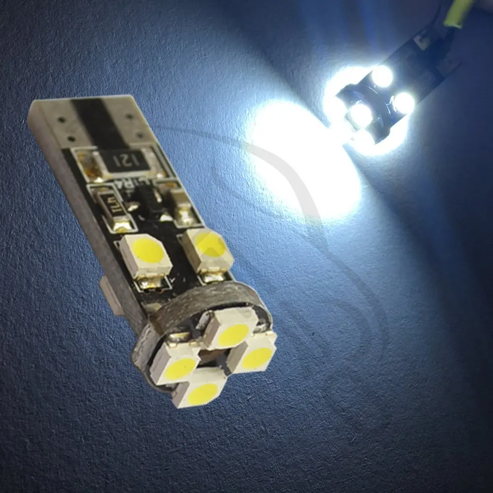 Автомобильный светодиодный белый Canbus T10 8Led 3528 1210 без Obc Error 194 168 W5w Интерьер Хвост