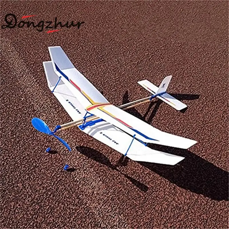 DIY собранная модель вертолета Резиновая лента мощный планер самолет детская