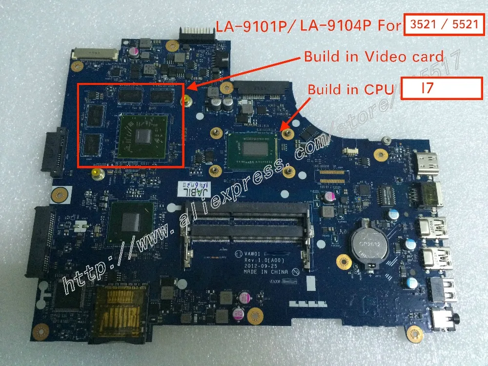 Оригинальная протестированная материнская плата 0VW55C 0P55V 77TP7 для DELL INSPIRON 3521 5521