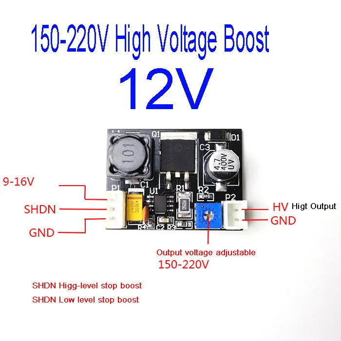 150-220V High Voltage Boost DC Power Supply Module for Nixie Tube Glow Magic Eye | Электронные компоненты и