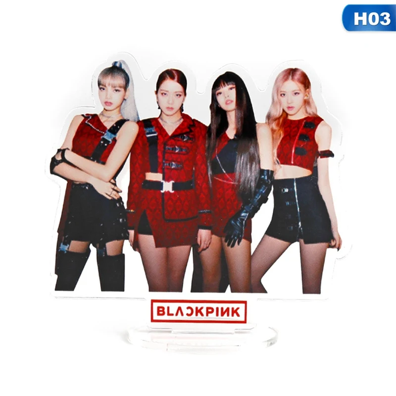 H03 Мода Kpop черный розовый акриловый стенд фигурка кукла стоячий стол декор для поклонников подарок - Цвет: H03
