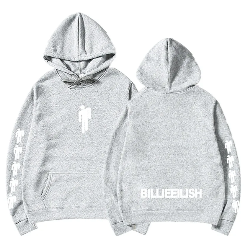 Новинка хит продаж Billie Eilish толстовка с капюшоном Мужская черная хлопковая пара