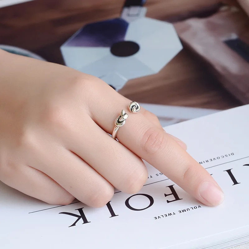 Luxury Korean Fashion Adjustable Bow Rings For Women Trendy Girls Antique Ring Anillos | Украшения и аксессуары