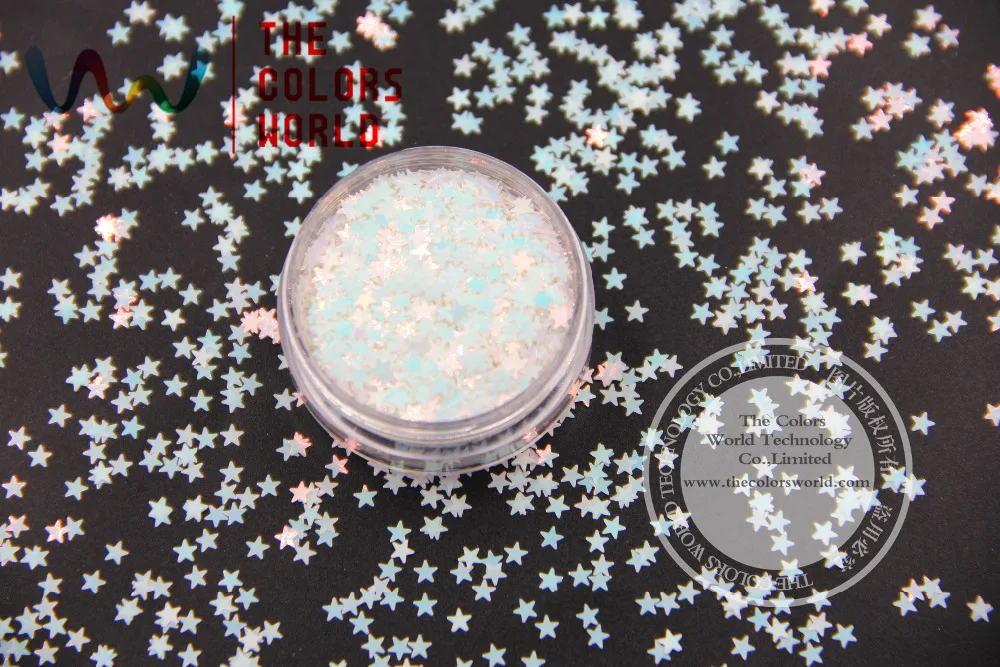 Перламутровый блеск TCI21 для дизайна ногтей светло-розовый с синими цветами в