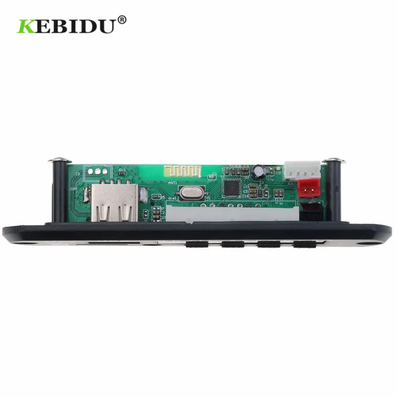 kebidu 5V 12V MP3 WMA Decoder Board Car USB Bluetooth Audio Module FM Aux Radio with Remote Control Build in Speaker | Электроника