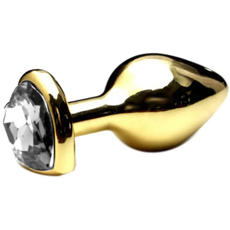 50 шт./лот Золотые Металлические анальные пробки в форме сердца среднего размера