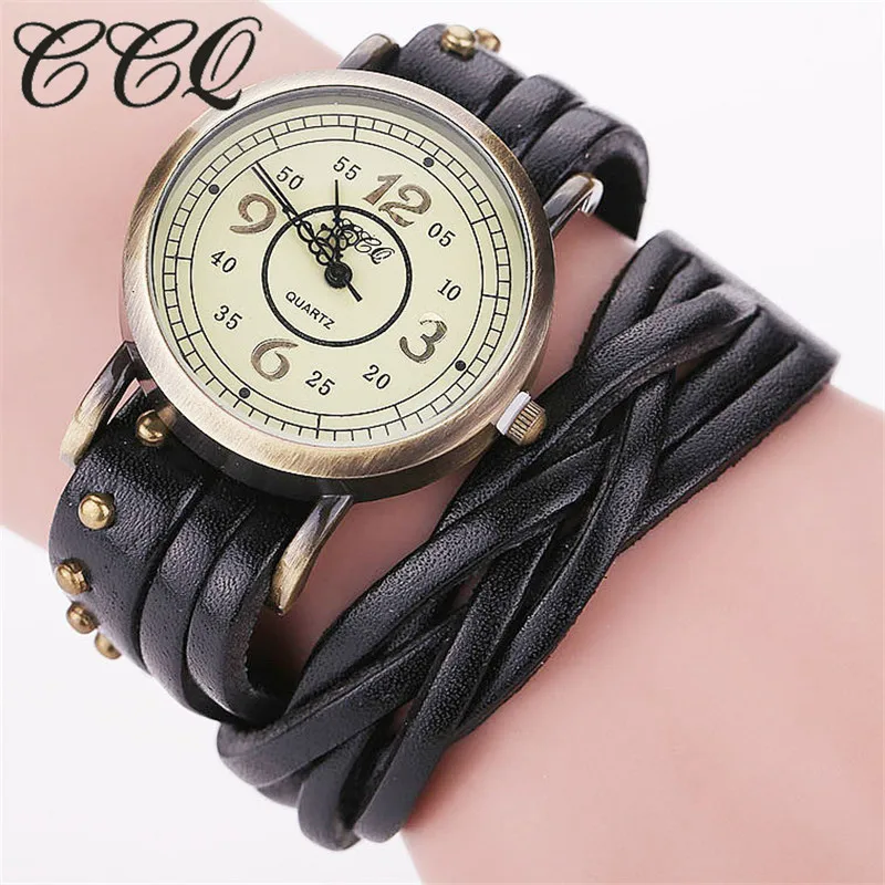 Часы наручные CCQ женские кварцевые брендовые модные винтажные Ретро часы с