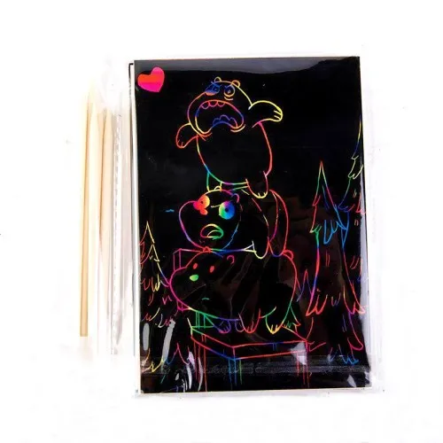 21x28cm(8.4x11inch) 50 шт. Dazzle Magic Scraping Art paper DIY ремесло для детей креативный рисунок скребковая живопись Декор из игрушек бумажный материал для скрапбукинга - Цвет: 21x28cm(8.4x11inch)