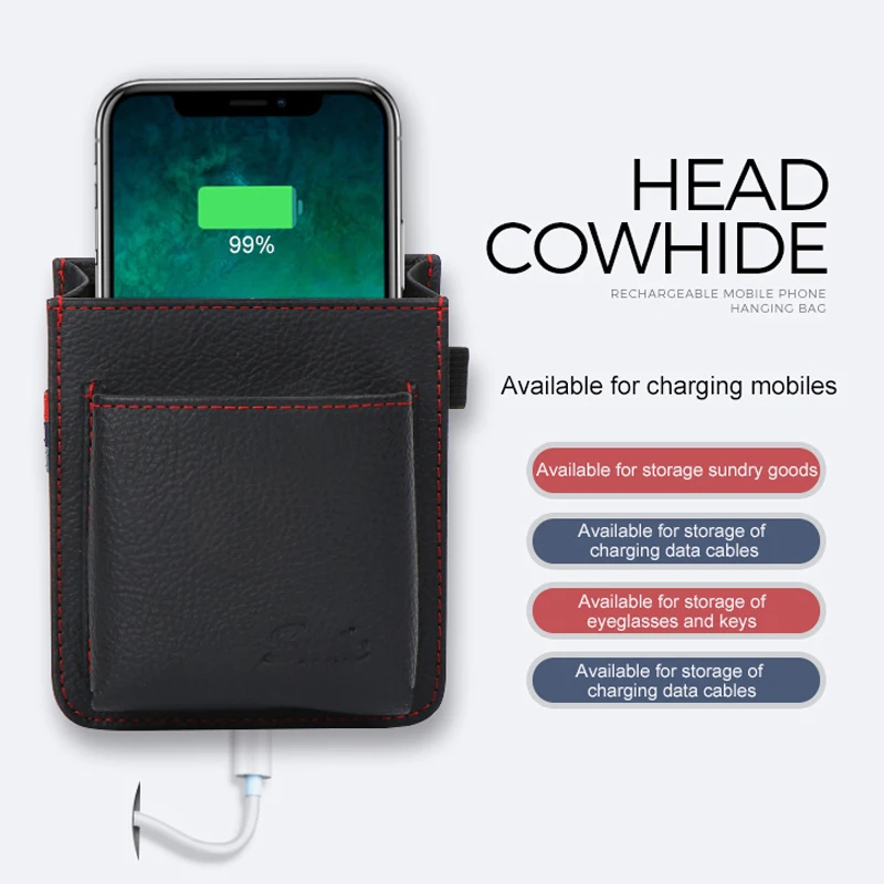 Car Outlet Air Vent Storage Box phone Cowhide Hanging Mobile Phone Holder Bag Automobile 4 Color | Автомобили и мотоциклы