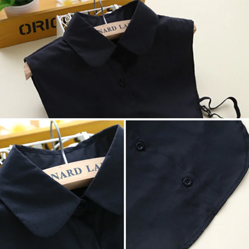 Новая Винтажная Однотонная рубашка белая и черная блузка со съемным воротником