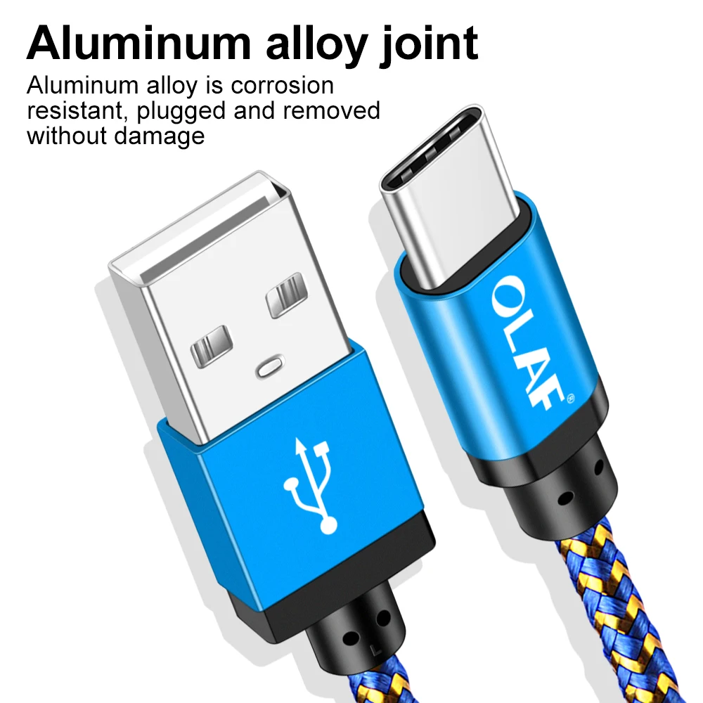 Кабель OLAF USB Type C для Xiaomi Redmi Note 7 мобильный телефон с функцией быстрой зарядки