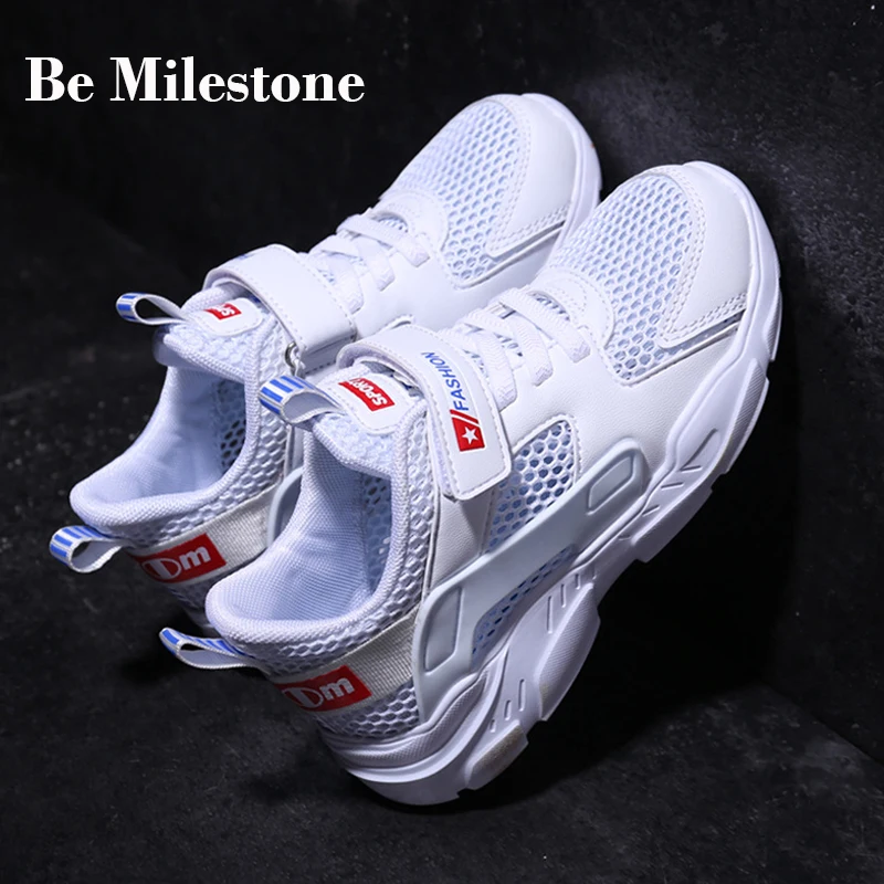 Модные детские белые туфли Весна осень большая детская повседневная обувь