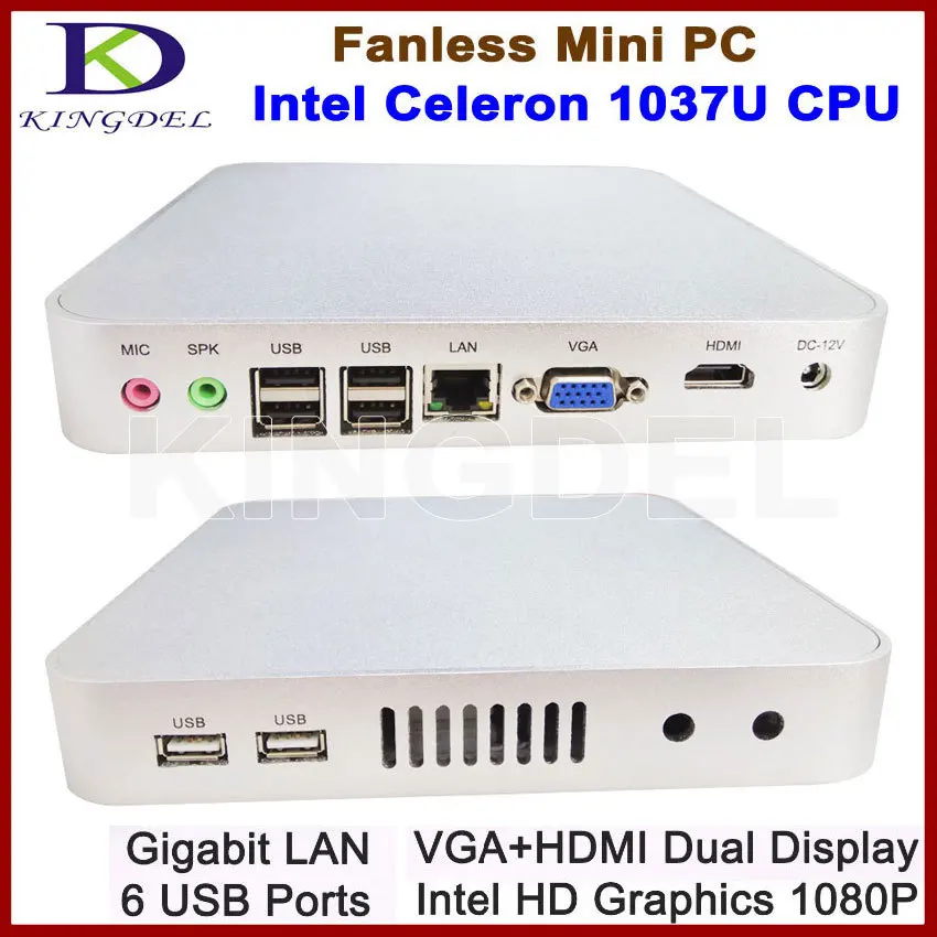 

Kingdel Widely Used Thin Client PC, Mini Computer, Intel Celeron 1037U,4GB RAM 1TB HDD, WiFi,1080P HDMI,Fanless Metal Case