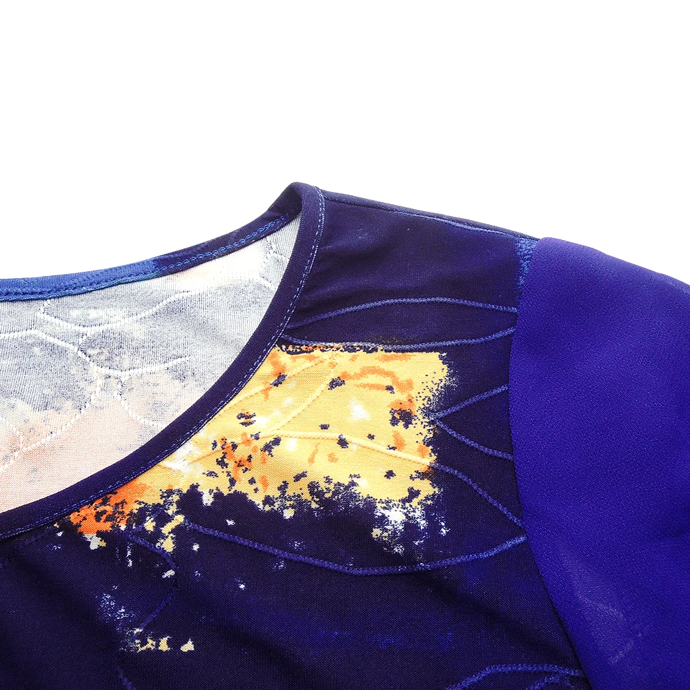 Женские топы и блузки Tie Dye богемный принт многослойные шифоновые женские блузки Летняя туника с коротким рукавом H227
