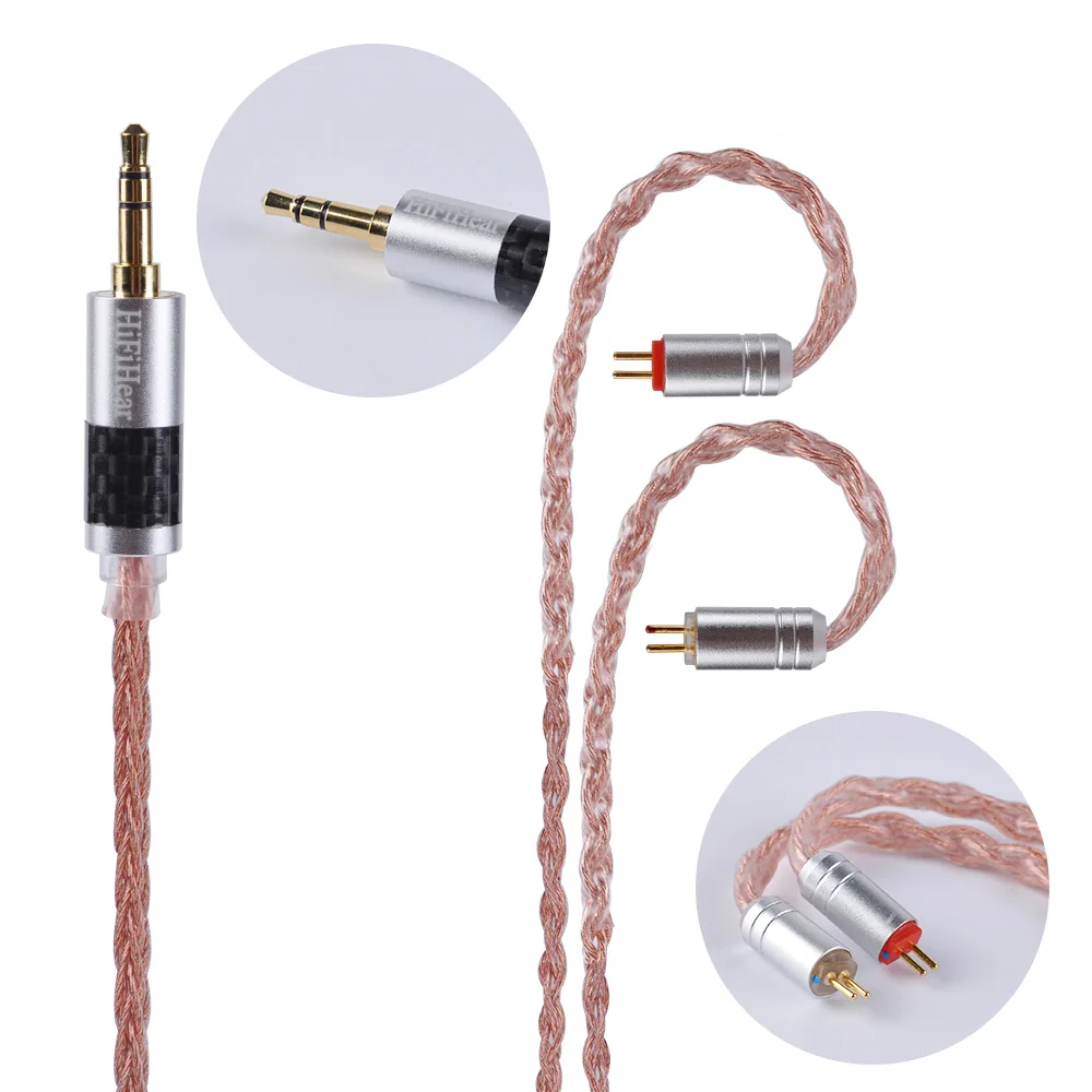 2PIN 3.5 HiFiHear 8 ядерный сплав с чистый Медь кабель 2,5/3,5/4,4 мм балансный кабель с MMCX/2pin разъем для ZS10 ZS6 AS10 LZ A5 A6 - Цвет: 2PIN 3.5