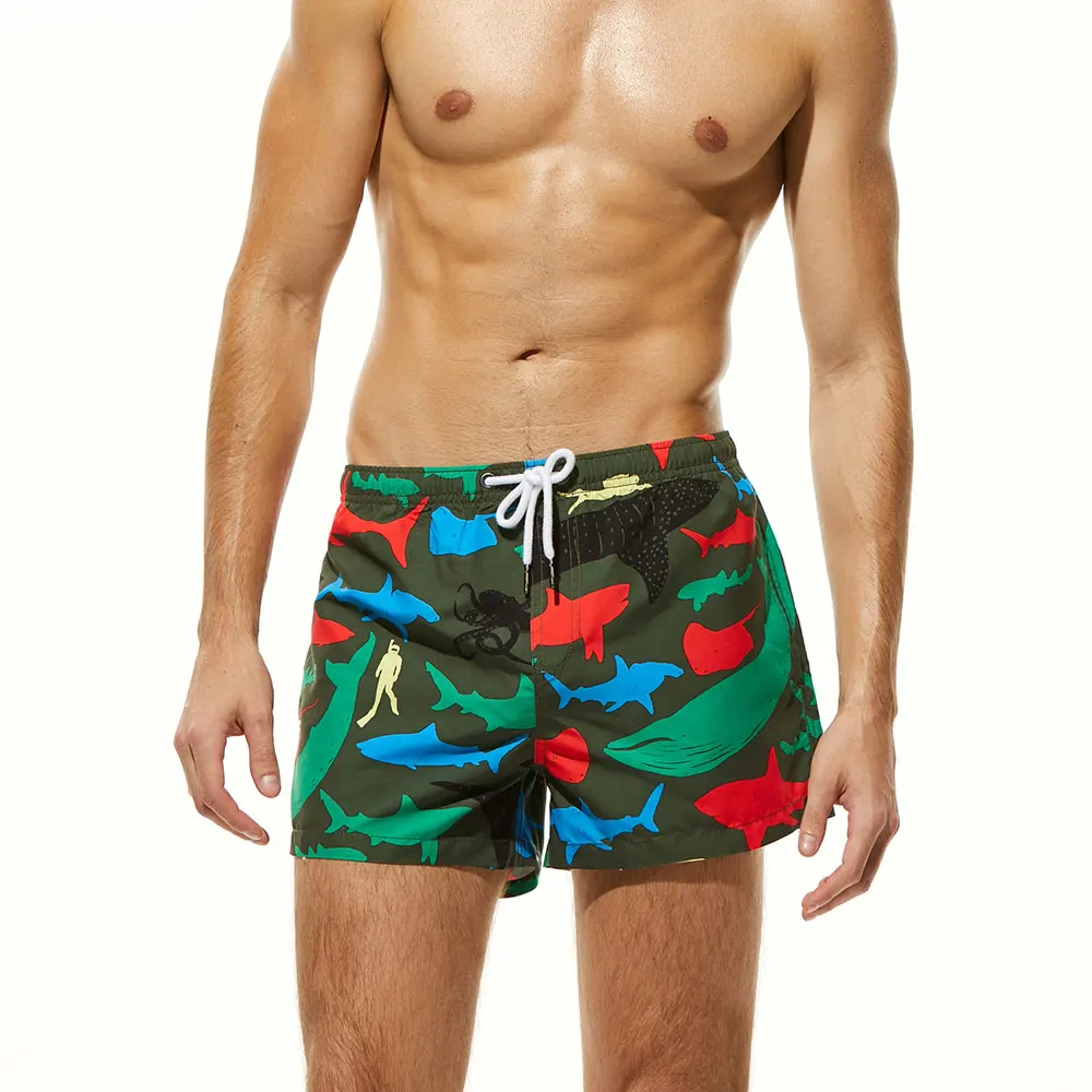 

Men sport beach shorts free pants of cultivate Surfing Beach pants printed Color matching speed dry Swimming trunks swimwear