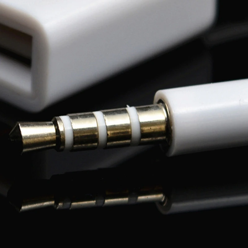 3 5 мм штекер AUX аудио разъем к USB 2 0 гнездо конвертер кабель Шнур Автомобильный MP3