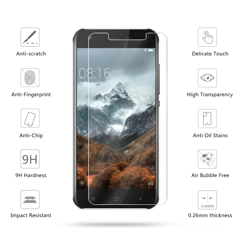 Закаленное стекло для Blackview A7 5 0 дюймов A8 A9 P2 BV8000 Pro E7S R6 lite Защитная пленка