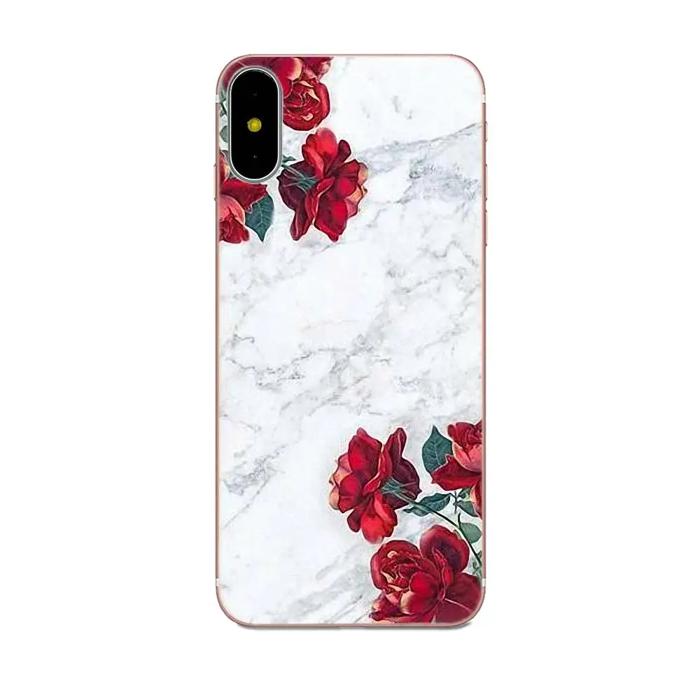 Вертикальный чехол для телефона с белым мрамором и цветами Huawei P8 P9 P10 P20 P30 Mate 7 8 9 10