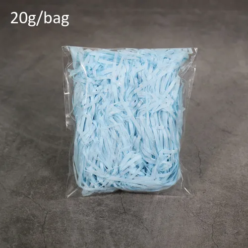 Light Blue 20 г/пакет DIY бумажная рафия измельченный рифленый бумага конфетти сухой соломы Подарочная коробка наполнитель материал День рождения Свадьба вечеринка украшение - Цвет: Light Blue
