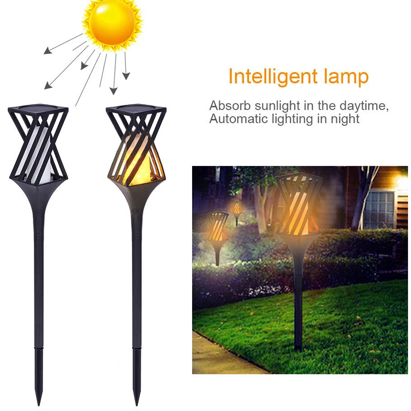 Лужайка свет Пейзаж огни пламя лампа для газона мерцающий экологичный Солнечный