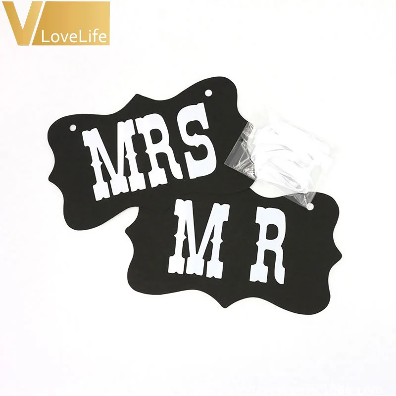 Свадебные Photobooth Реквизит Гирлянда высокое качество баннера картона MR MRS реквизит