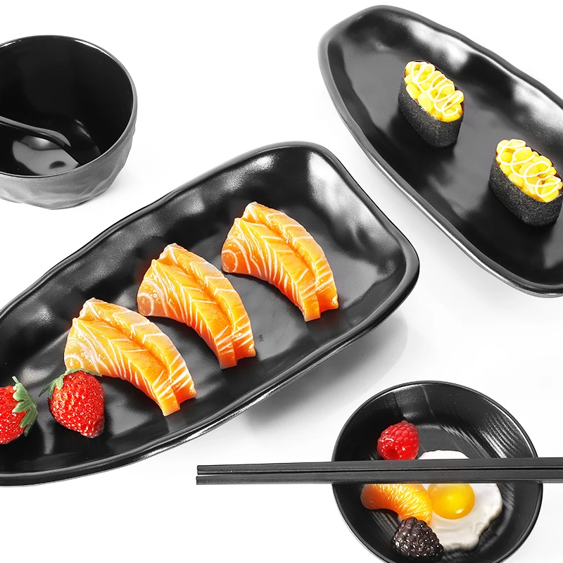 Black pearl-1 Rectangular Plate 10&quot Length 5&quot Width Melamine Color with Matting Finished | Дом и сад