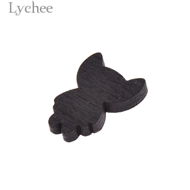Lychee 30 шт. Черный кот дизайн деревянные пуговицы прекрасные декоративные кнопки DIY Швейные принадлежности аксессуары для одежды