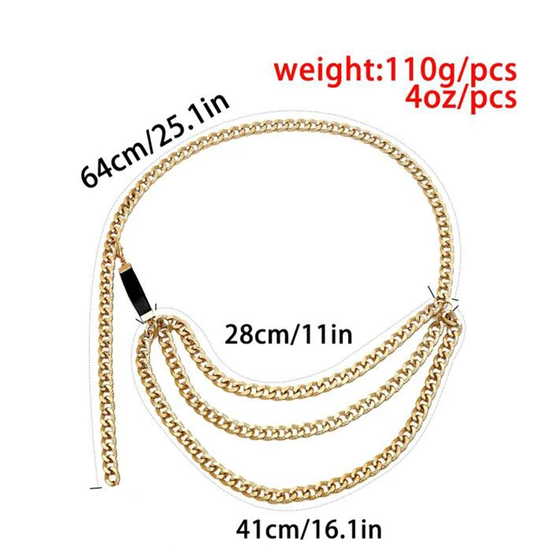 

2020 fashion men Luxury metal belts Women's Gold Metal Chain Long tassel Multi-layer belt Female Waistband Wedding Belt Straps
