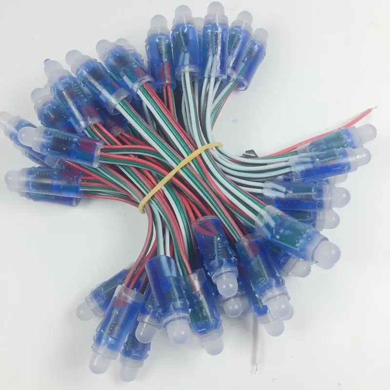 2000 шт 12 мм WS2811 2811 IC полноцветный пиксельный светодиодный модуль света DC 5V вход IP68