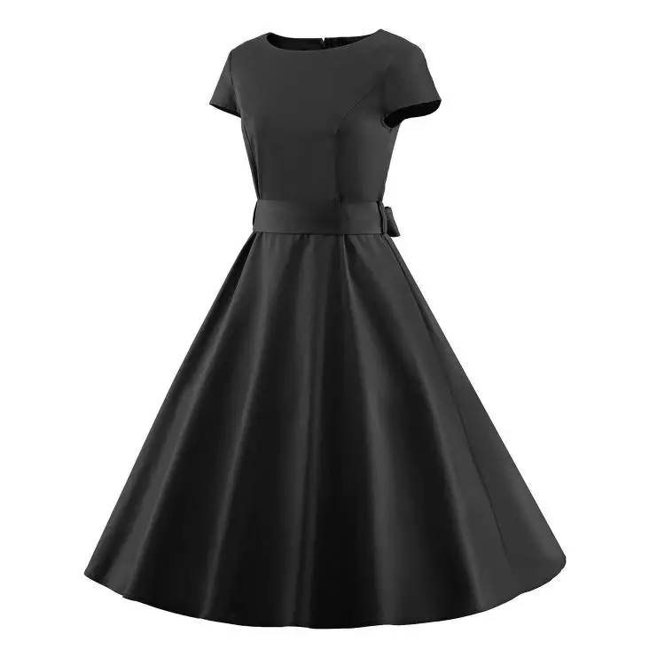 Женское вечернее платье La MaxZa элегантное черное с коротким рукавом в стиле ретро