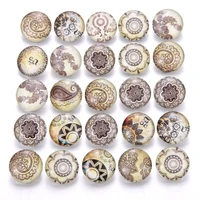 10pcslot new snap jewelry vintage flowers 18mm glass snap buttons fit leather snap button bracelet buttons jewelry
