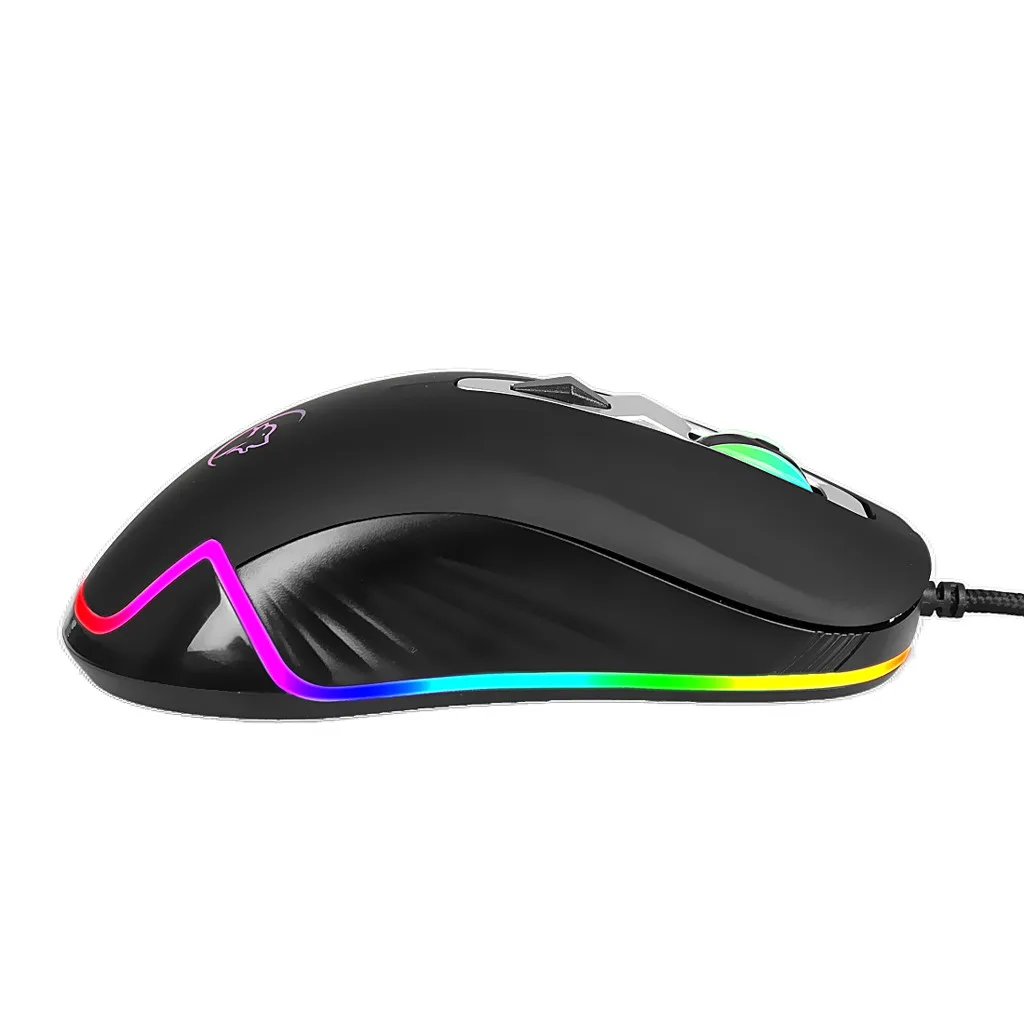 VOBERRY G827 USB Ergonomics Game Mouse RGB 6 Backlight Macro Program Button Black Machine|Мыши| |