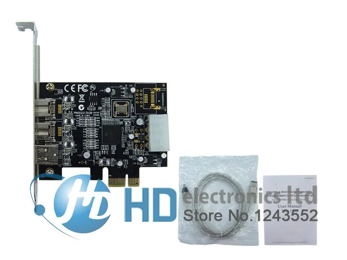 PCIE Combo 2x 1394b+ 1x 1394a порты Firewire PCI-Express карты контроллера 1394 карта TI микросхем 6pin кабель win10