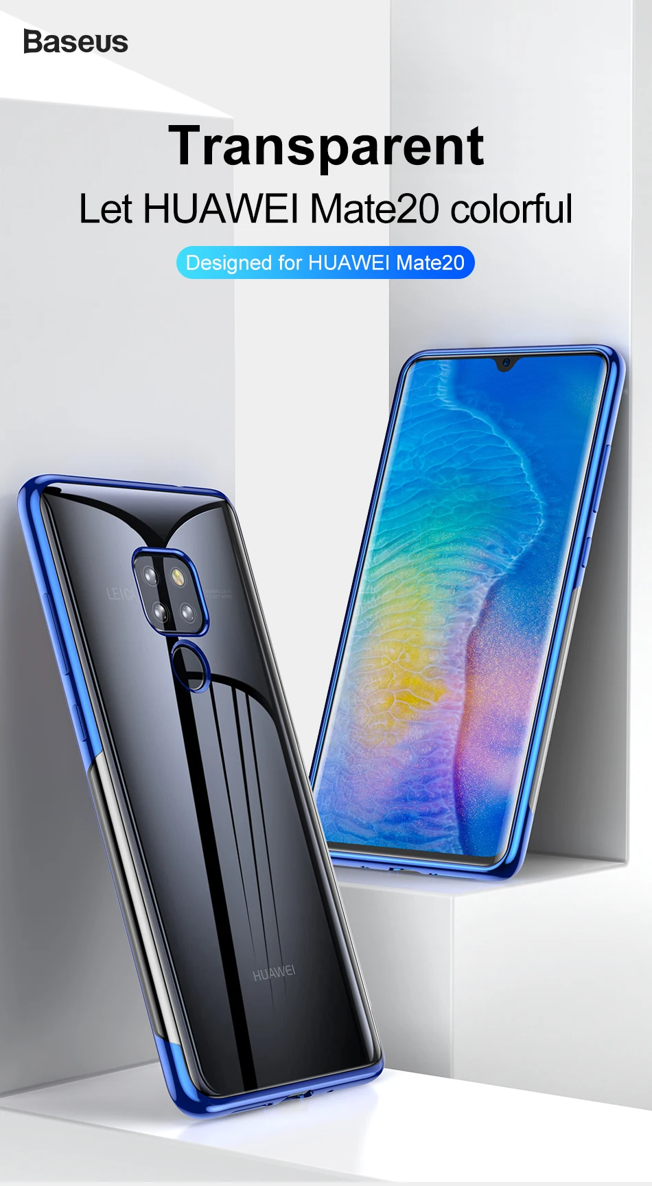 Роскошный чехол Baseus с покрытием для huawei mate 20 Pro Capinha, ультратонкая Прозрачная мягкая задняя крышка из ТПУ для huawei mate 20 Pro Coque