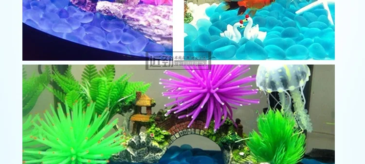 Горячее украшение для аквариума из голубого стекла аквариум семь песка Гравий