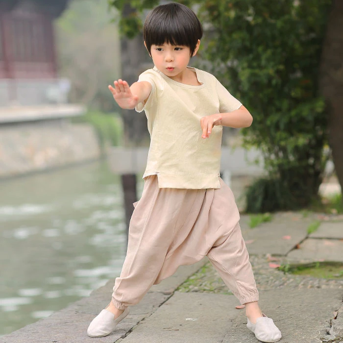 Khaki shirt Древний китайский костюм Hanfu мальчиков Костюмы для традиционного китайского танца костюмы летние древней китайской династии Тан костюм сценическая одежда DQS1431 - Цвет: Khaki shirt