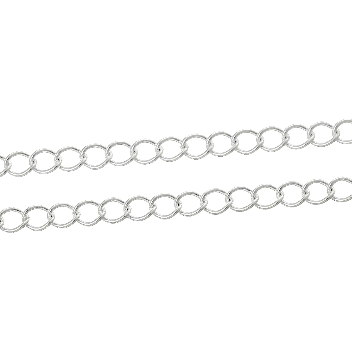 Спиральные цепи DoreenBeads посеребренные 6 мм x 5 (2/8 &quotx 2/8&quot) 1 м Новинка | Украшения и
