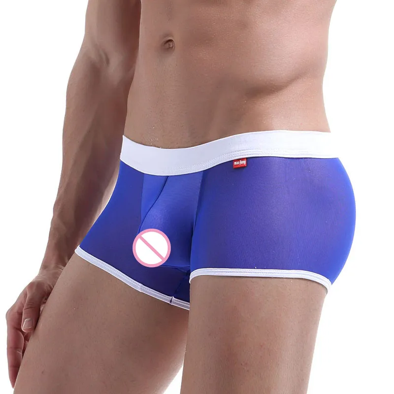 AIIOU мужские трусы-боксеры Прозрачное нижнее белье дышащее сексуальное большая