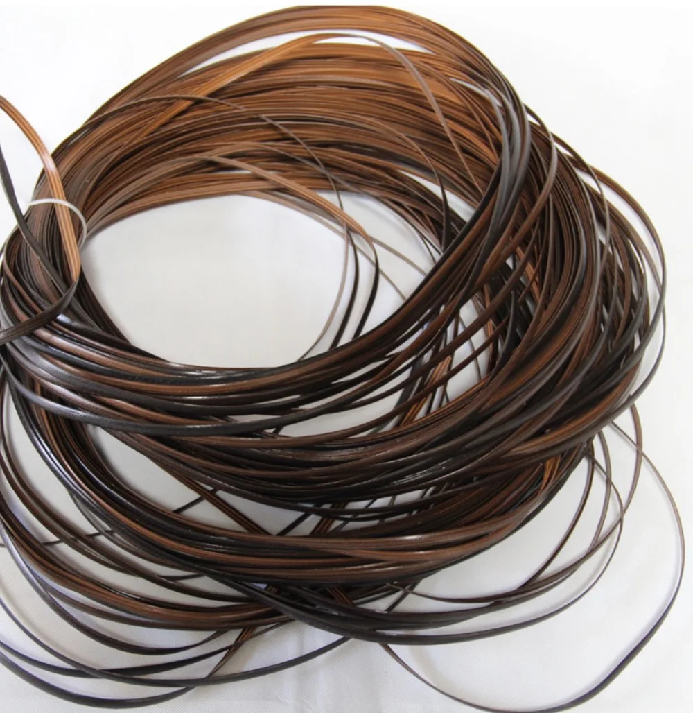 Фото 65Meters(500g)  Width:8mm Coffee Gradient Flat Synthetic Rattan Weaving Material Plastic Knit Repair Chair Table PE Rattan №2