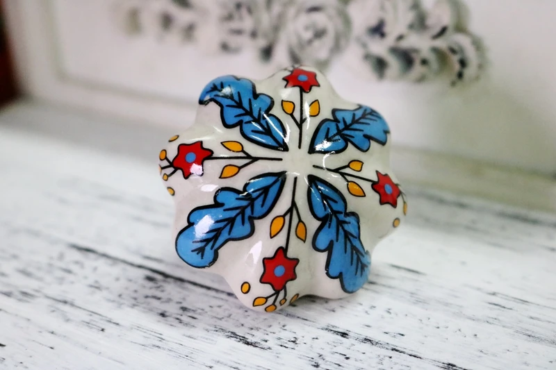 Ручки для шкафа 2 шт./лот керамические дверные кухонные ручки ручной росписи