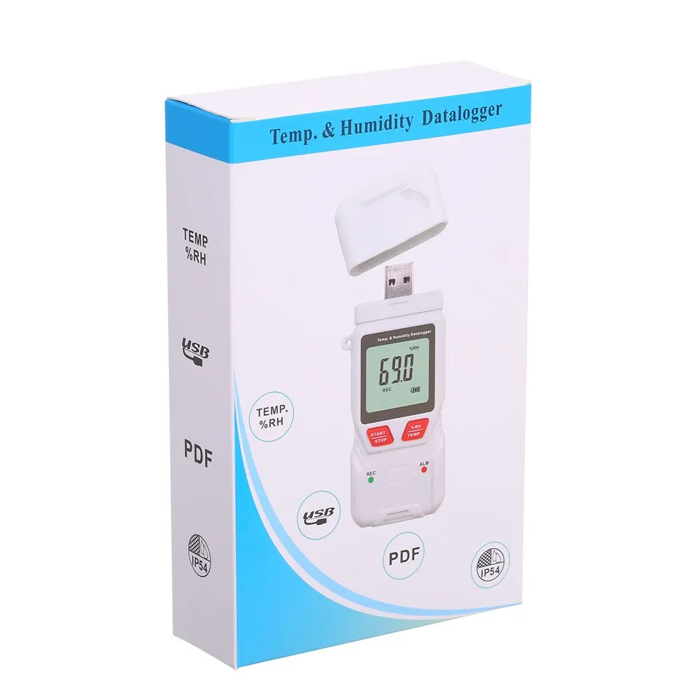 

Humidity and Temperature Data Logger Recorder with USB LCD High-Accuracy Thermometer Hygrometer Temperature Humidity Guage Meter
