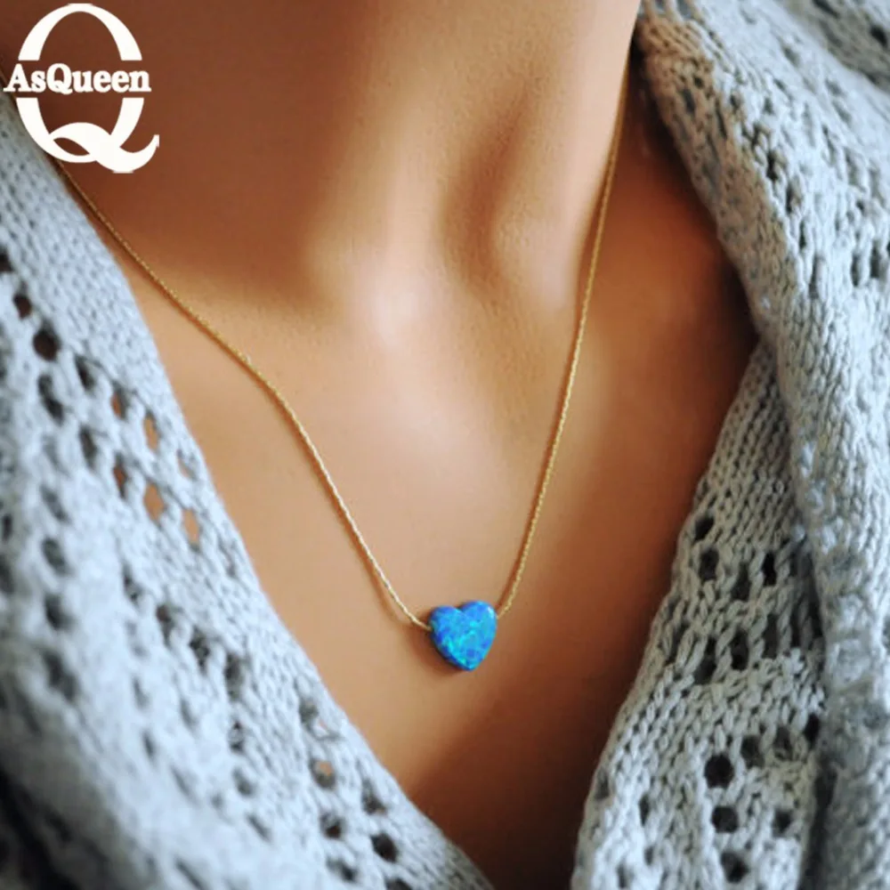 2017 хит продаж Модный лечебный опал Опалит натуральный камень сердечко ожерелье с