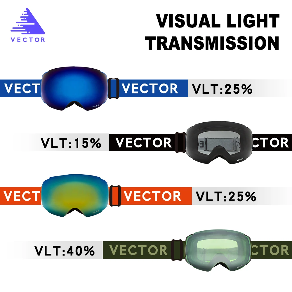 Векторные новые брендовые лыжные очки двойной UV400 Анти-туман большая Лыжная маска очки для катания на лыжах профессиональные мужские и женские зимние сноубордические очки