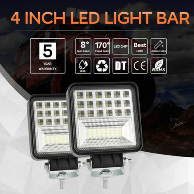 48W 6000K 40000LM 45LED рабочий свет балка прожекторного луча внедорожника вождения