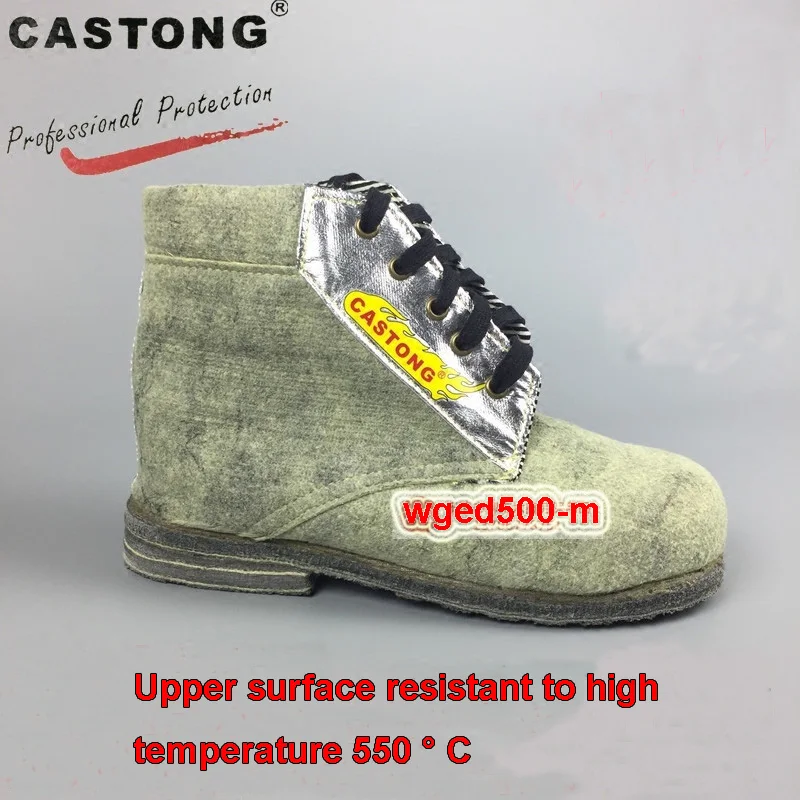 CASTONG 500 degrees High temperature resistance safety shoes Fire prevention Stab Cut prevention Labor insurance shoes